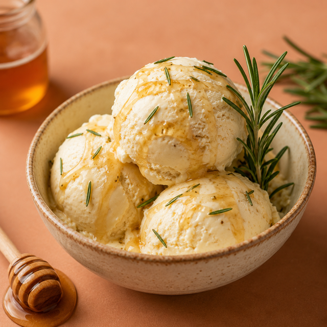 Rosemary Honey Ice Cream