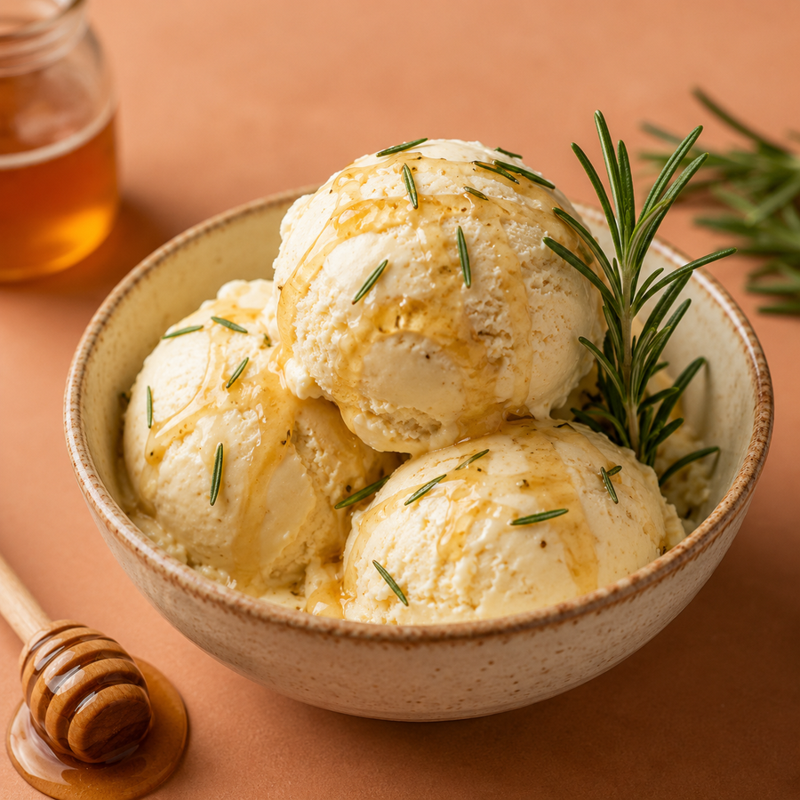 Rosemary Honey Ice Cream