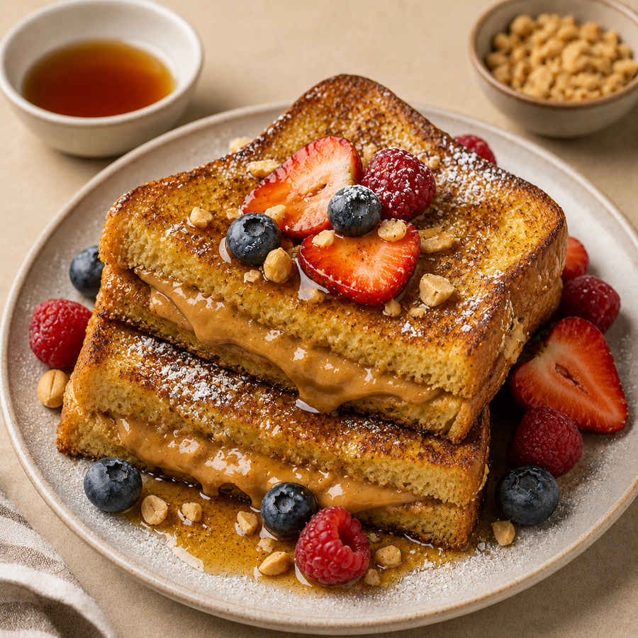 Peanut Butter Stuffed French Toast